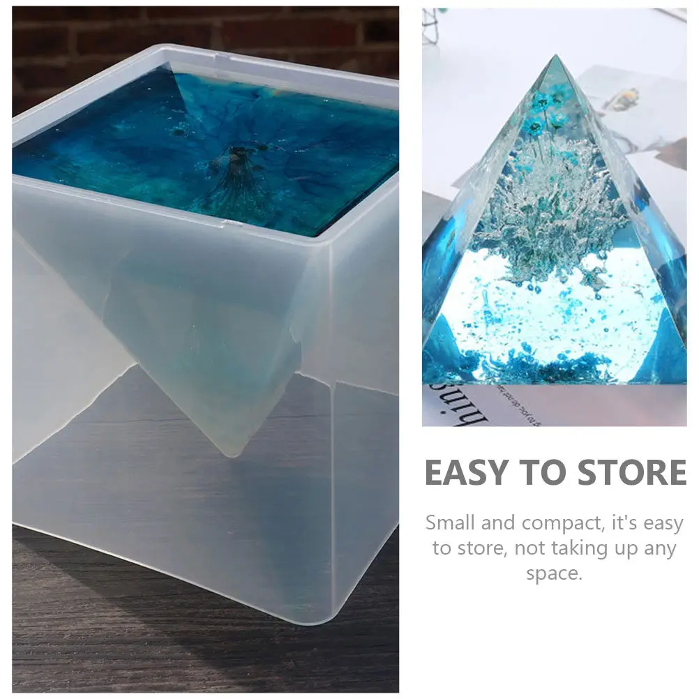 

1Set Silicone Mold Pyramid Shape Flexible High Tear Strength DIY Craft Mold for Epoxy Resin Pyramid Ornament Desktop Decor