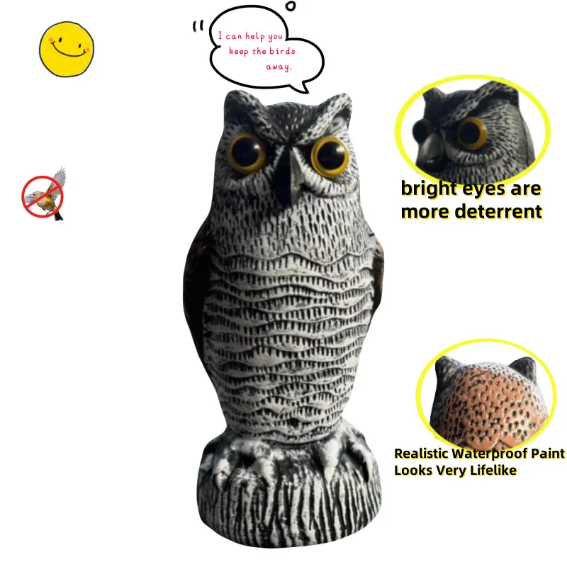 Cross-border hot-selling small 10.5-inch garden bait bird repelling owl ornament garden decoration ornament