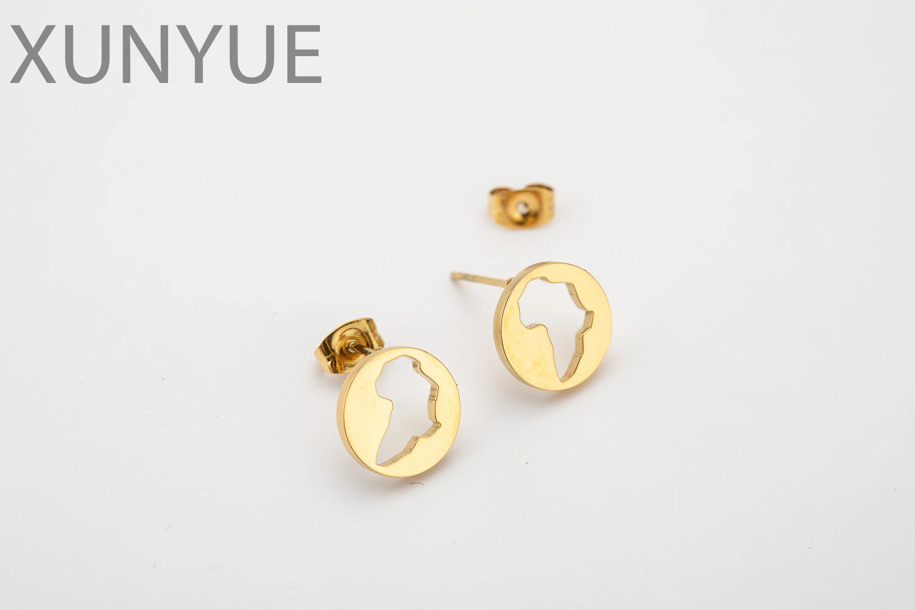 XUNYUE acier inoxydable contour africain carte creux ancien égyptien Ankh boucles d'oreilles AUM OM prière oreille bijoux cadeau