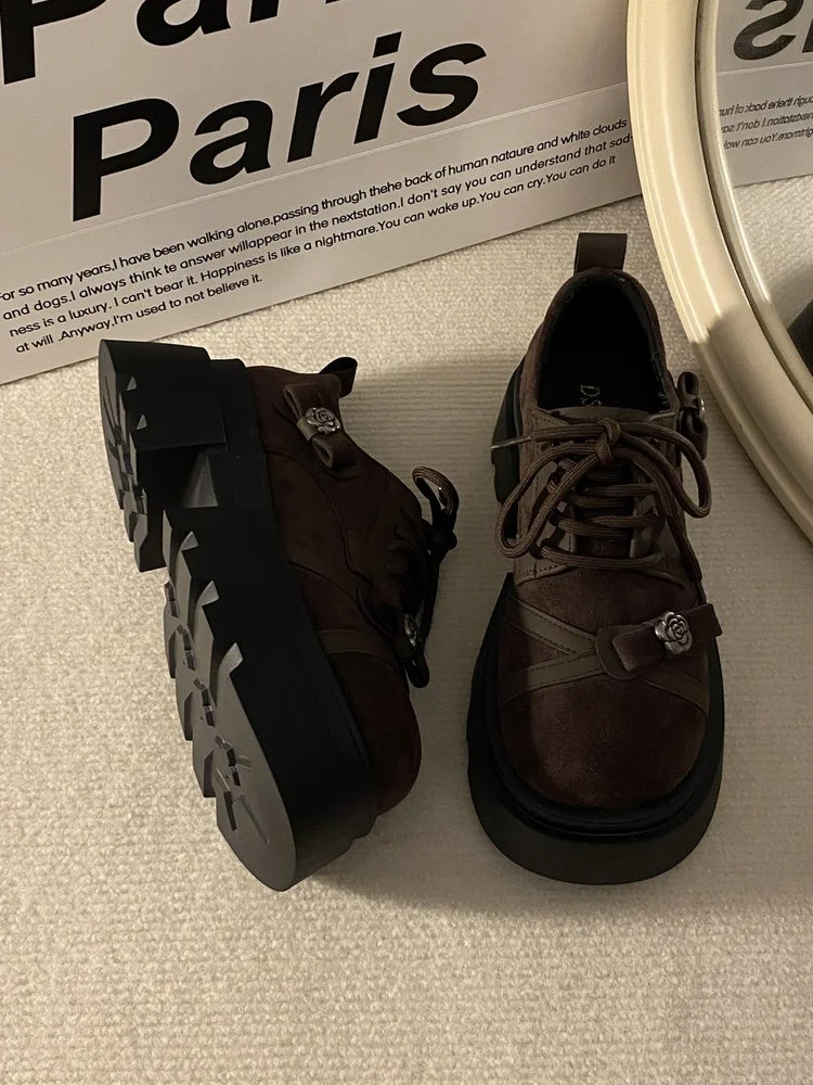 Damen Y2K Trendige Plateau-Schuhe mit Rosenschnalle und Riemen, Chunky-Sohle, Modische Coole Schuhe für Festival, Shopping, Date, Party – Detail 10