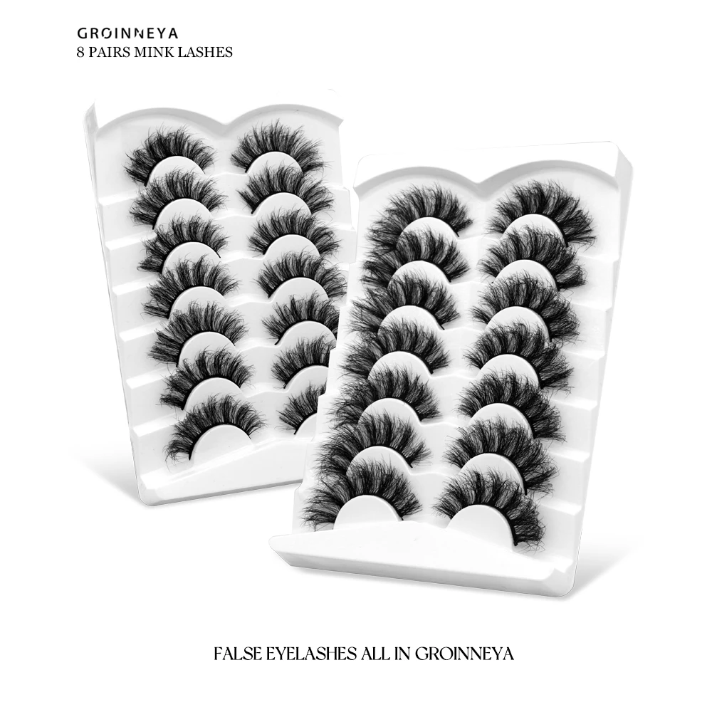 Lashes 7 Pairs Eyelashes Faux Mink Eyelashes Long Lasting Fluffy Mink Lashes Dramatic Volume lashes Extension Thick Long