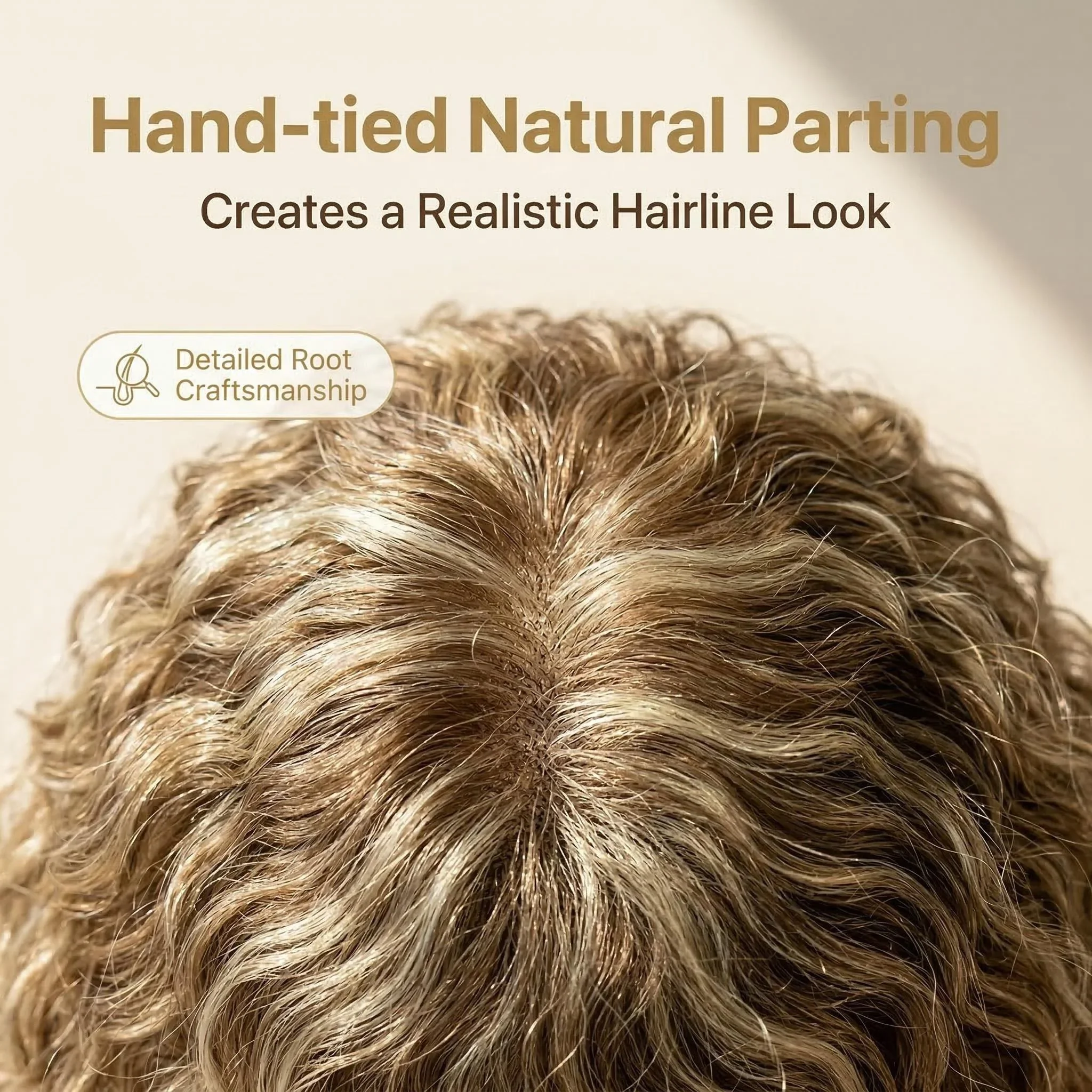 Picture 3: Human Remy Hair Topper Swiss Lace 9x14cm 10inch Deep Wave Curly Hair Wig Hand-Tied Color #4 P4-613 Wholesale Ship