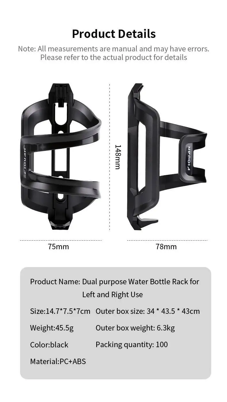 ESLNF Water Cage Fahrradzubehör für links und rechts, Dual-Use-Fahrradflaschenhalter, universell für Rennrad, Mountainbike, Radfahren – Detail 1