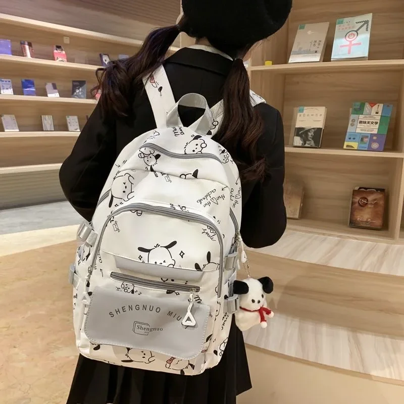 Sanrio New Pacha Dog Student Schoolbag Stain-Resistant Casual and Lightweight Shoulder Pad Waterproof Large Capacity Backpack