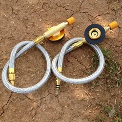 Outdoor Camping Stove Connector Pipe Fuel Tube For Split Type With Fire Power Regulating Valves