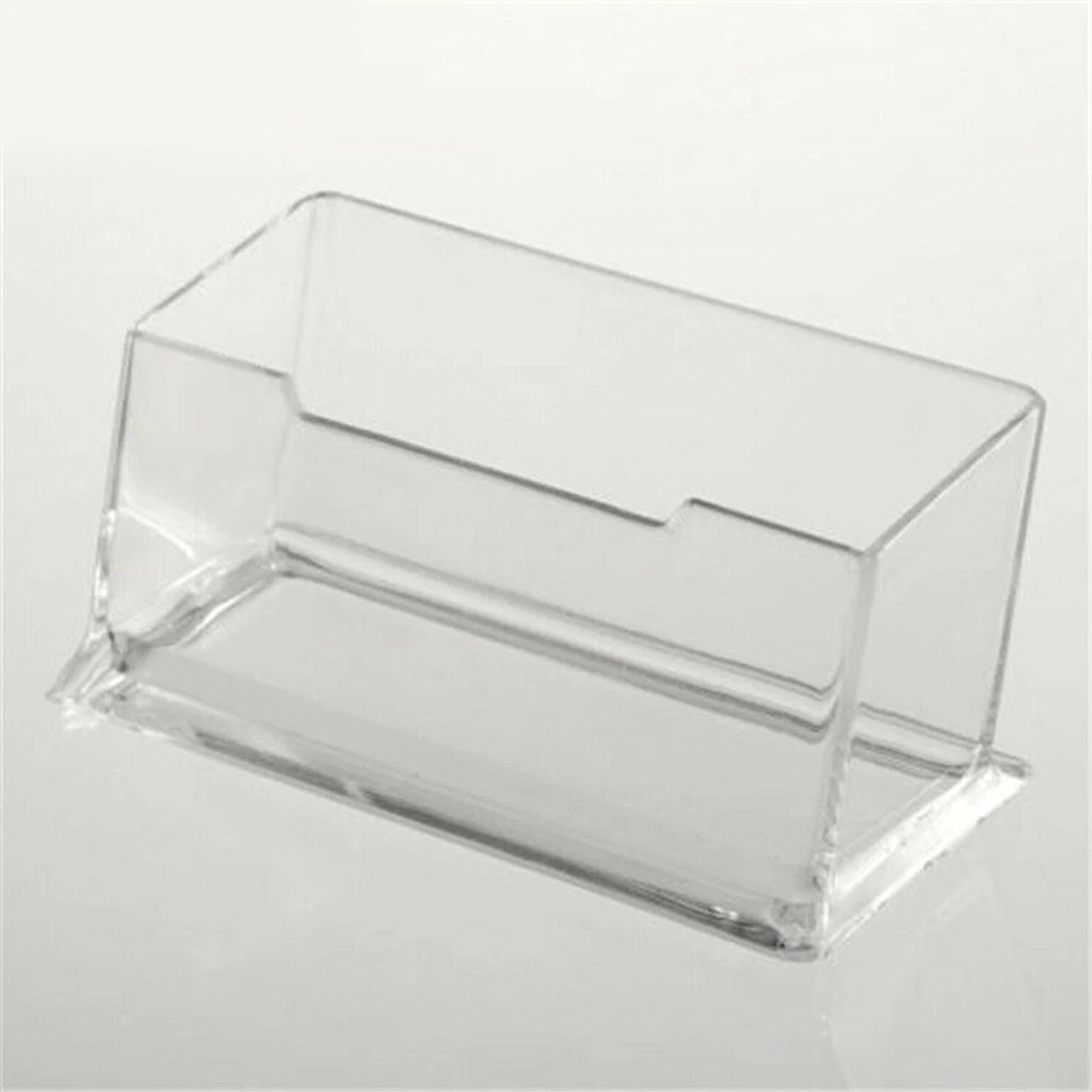 

4pcs Acrylic Transparent Business Card Holder Box Desktop Id Display Stand Office Organizer Compact Storage Case For