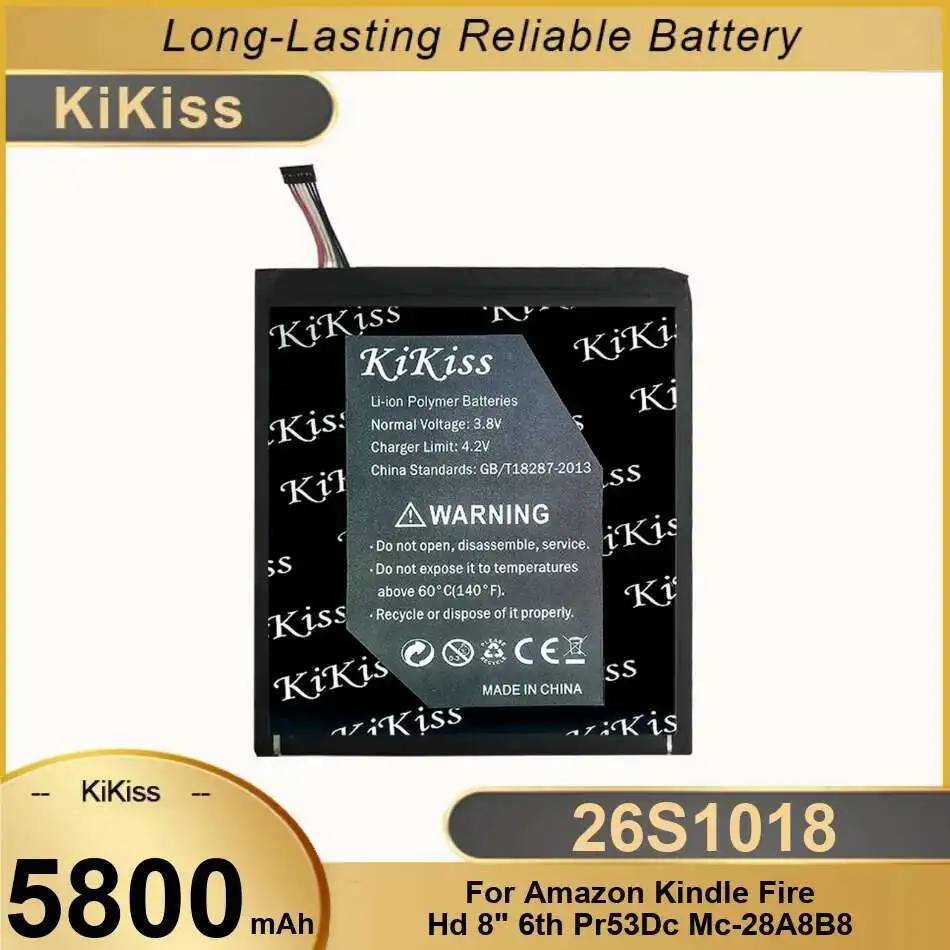 

Lightweight 26S1018 For Amazon Kindle Fire HD 8" 6TH Gen PR53DC MC-28A8B8 Tablet Battery 5800mAh