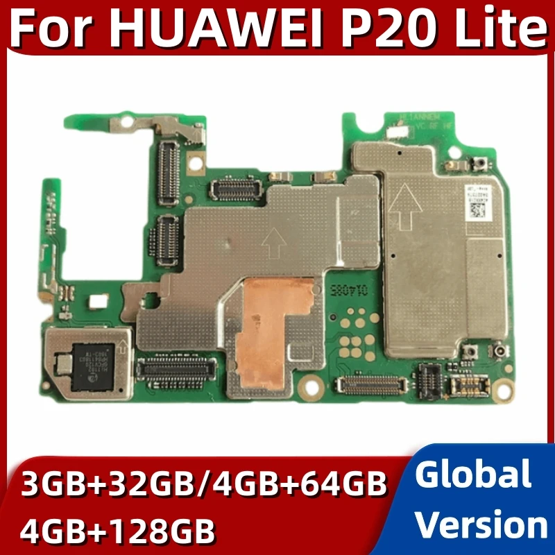 Motherboard for HUAWEI P20 Lite, 64GB, 128GB, Global ROM, Original Unlocked Logic Plate, with Kirin 659 Processor