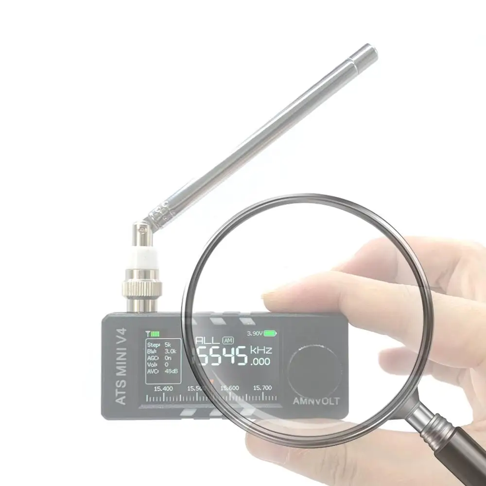 

Портативное радио AM/FM AMNVOLT V4 ATS ESP-32-S3 с полнодиапазонным DSP, 1,9-дюймовым IPS-экраном, USB и транзисторным приемником LSB