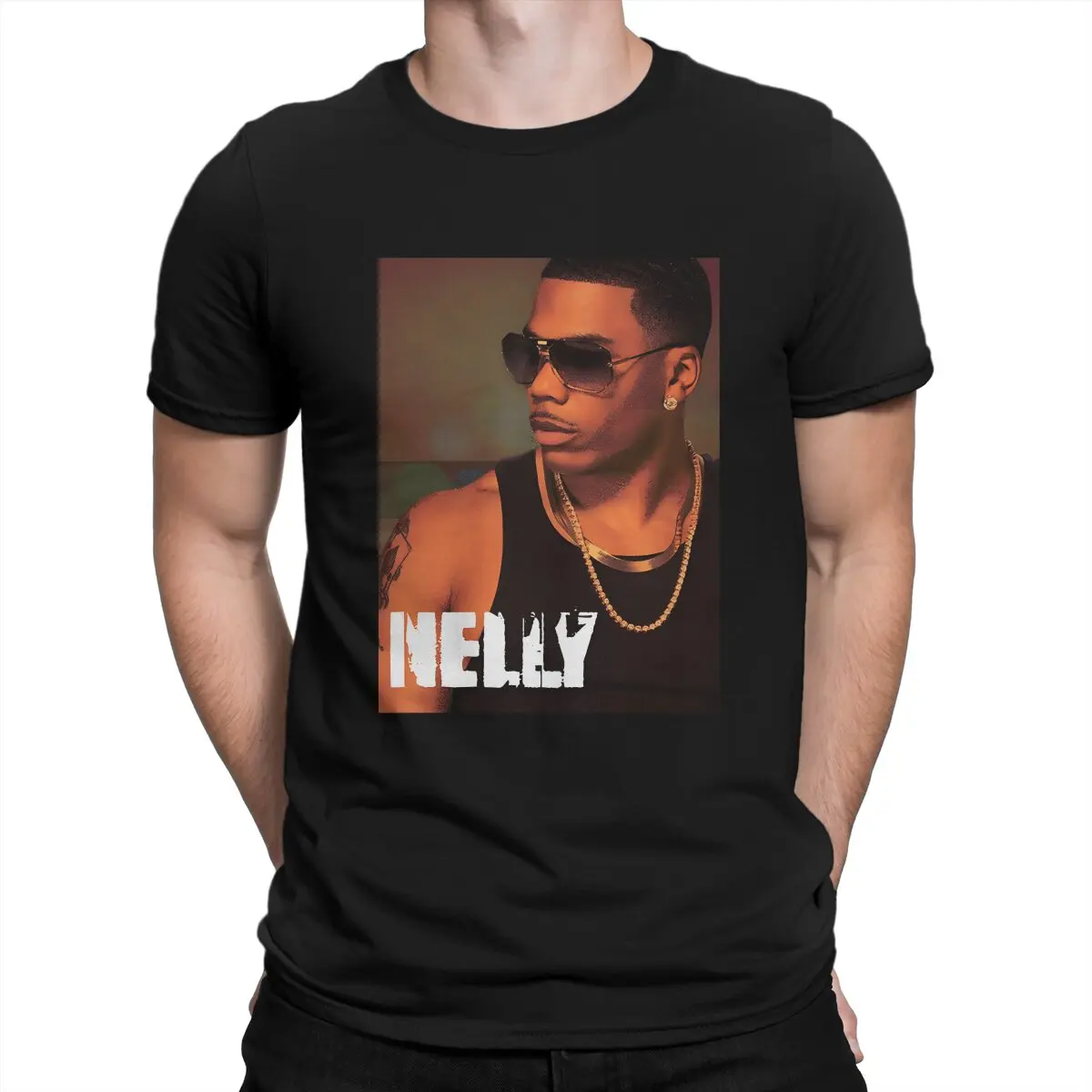 Trinel American Music Singer Men's T Shirt Nelly Vintage Tees Short Sleeve Crewneck T-Shirts Pure Cotton Gift Idea Tops