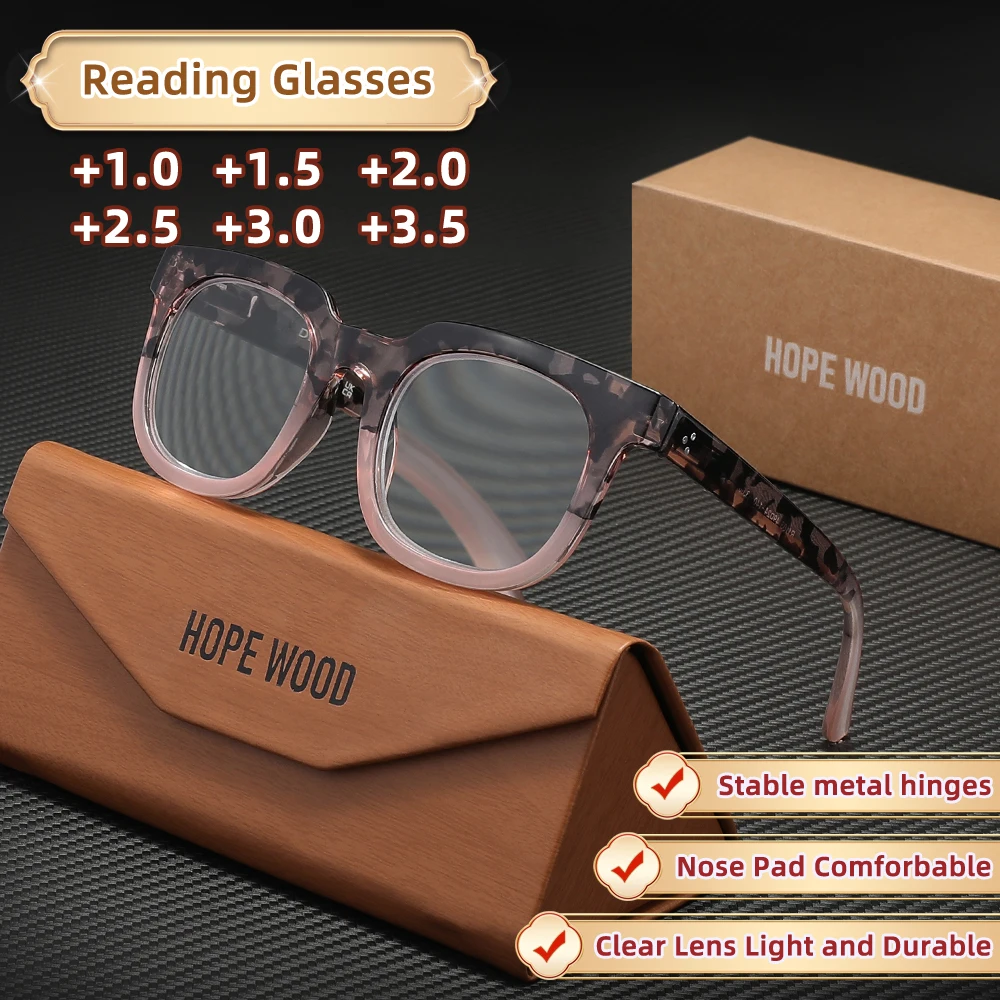 HOPEWOOD نظارات للقراءة الضوء الأزرق حجب طول النظر الشيخوخي النظارات الرجال مد البصر النظارات البصرية + 1.0 + 1.5 + 2.0 + 2.5 + 3.0 + 3.5