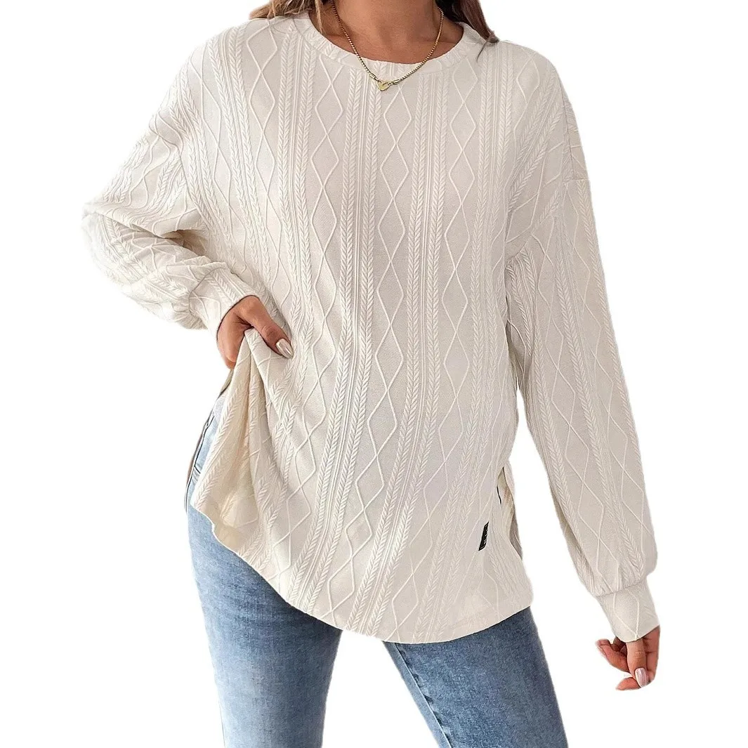 Maternity Clothes Round Neck Long Sleeve Monochrome T-shirt Daily Casual Elegant Temperament Comfort Maternity Clothing Women