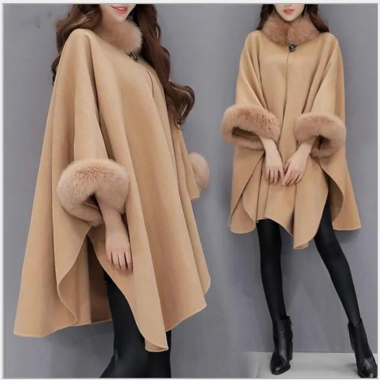 Women Winter Real Fox Fur Collar Cuff Hooded Coat Natural Wool Real Fox Fur Jacket Coat Long Parka Long Black Gray Jackets