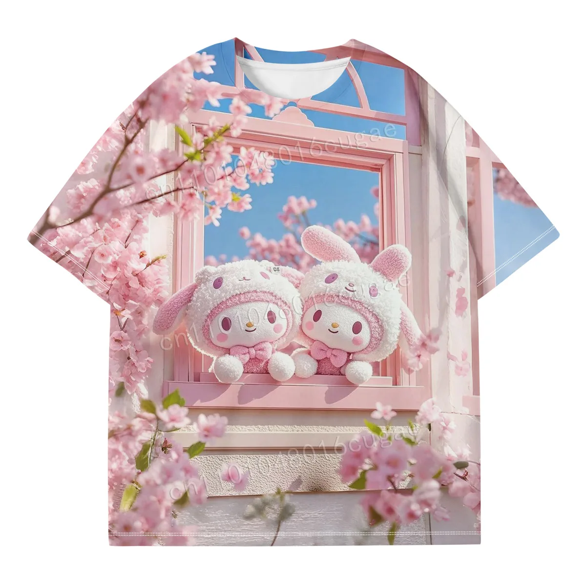 

My Melody Teenager Kids T-Shirt Fashion Style Short-Sleeved T-Shirt Printed Cartoon Pattern Comfortable Breathable T-Shirt