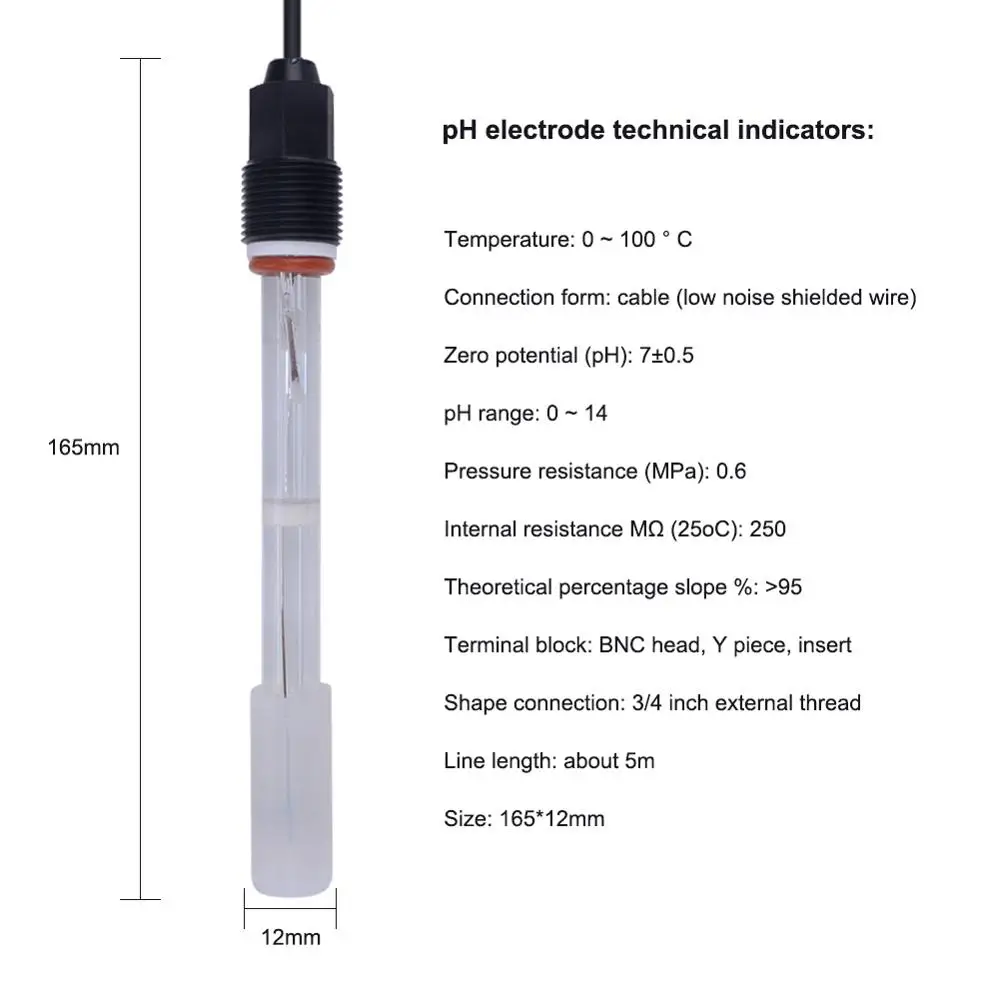 High Precision and Durable Sensitive CT-1002 High Temperature Glass PH Electrode