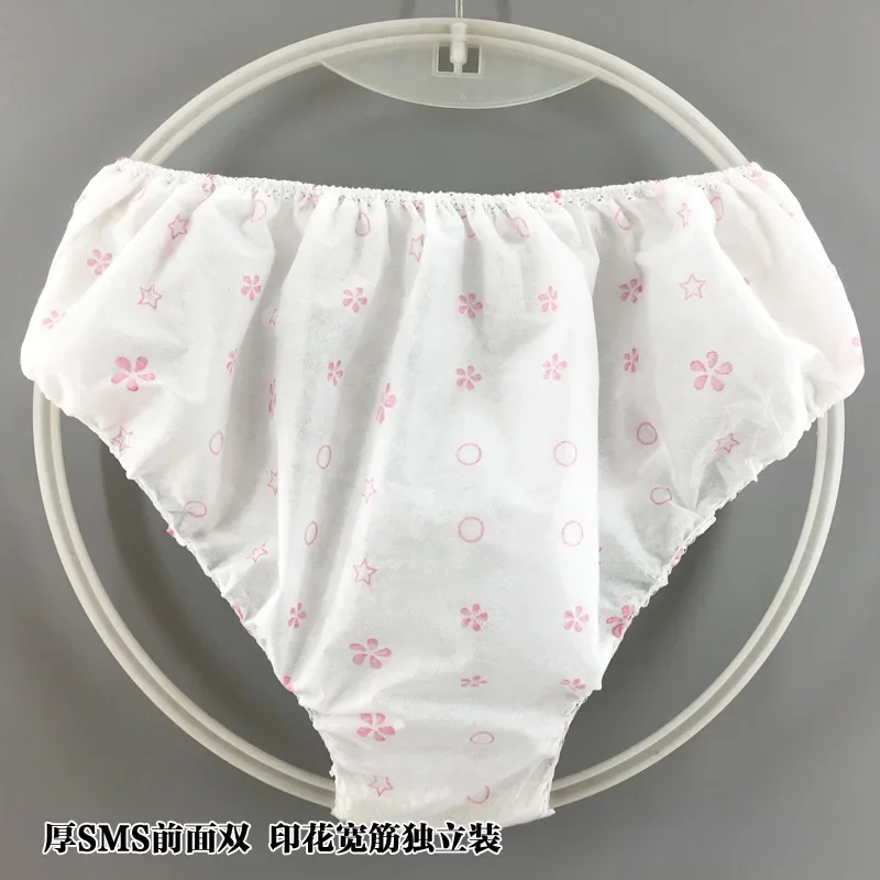 Non Woven Fabric Breathable Disposable Panties For Women Business Trips Hotel Spa Wash-Free Briefs Menstruation Underwear JJ-024