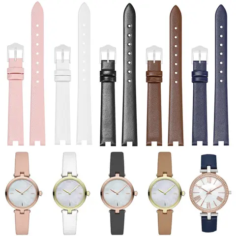 Notch Leather Strap Cowhide Bracelet for Armani MK GC Gu-cci Citizen Fuli Rossini Swarovski Soft Watch Strap 12mm 14mm 16mm