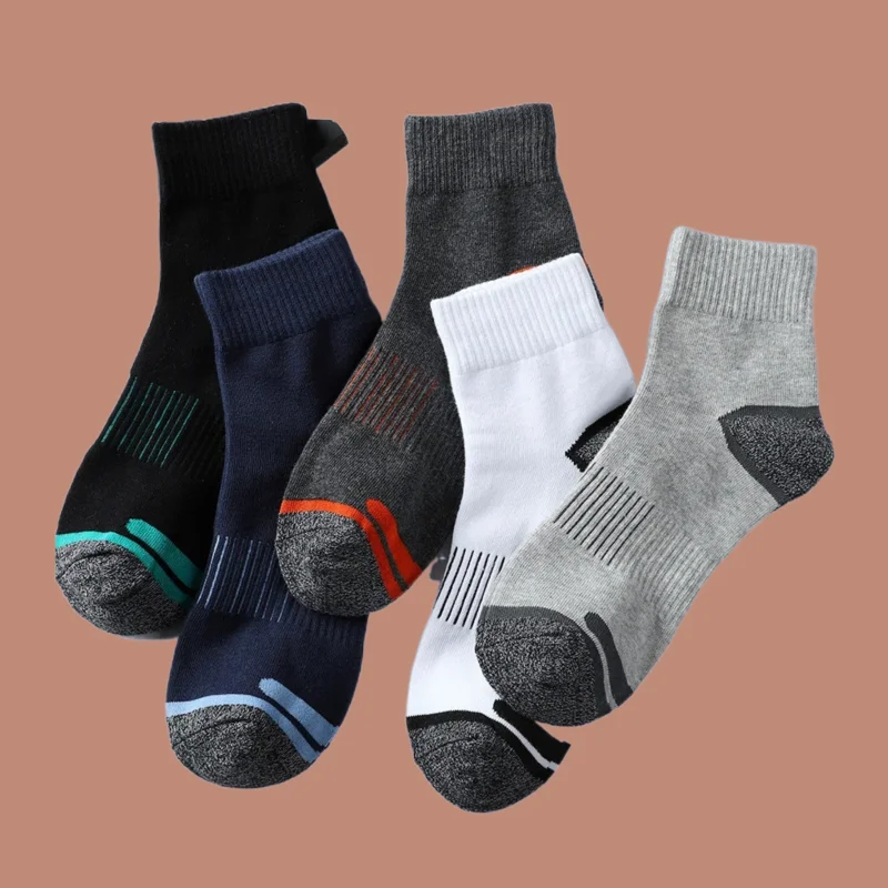 

5 Pairs 2024 Men's New Socks Outdoor Hiking Sports Socks Sweat-Absorbent And Deodorant Basketball Socks High Quality Men's Socks