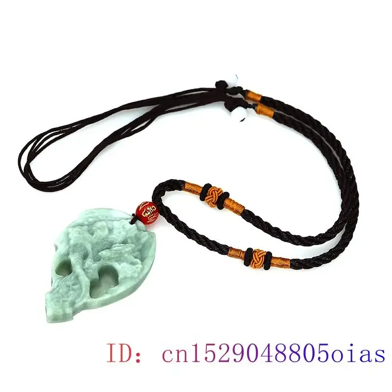 Jade Dragon Cross Pendant Gifts for Women Charm Gift Stone Accessories Natural Jewelry Fashion Necklace Green Charms Real Man