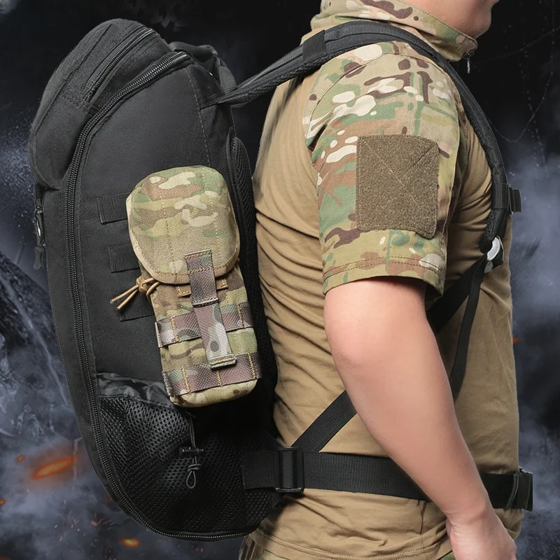 Storage Bag Tactical 556/7.62 Double Mag Pouch MOLLE System Adjustable Elastic Drainage Hole Lightweight