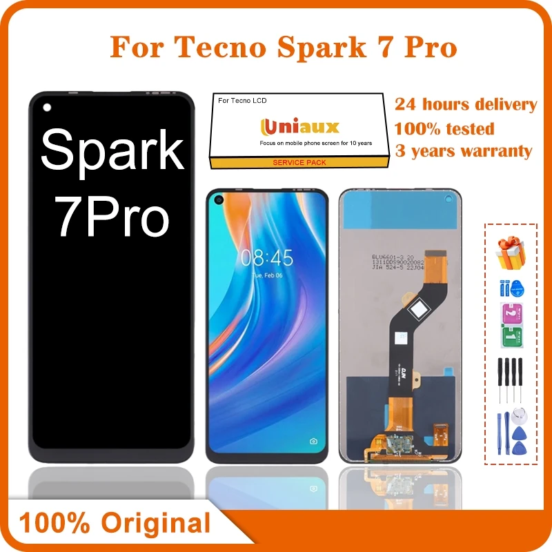 

For Tecno Spark 7 Pro Mobile Phone LCD Screen Display assembly Touch Screen LCD Panel Replacement
