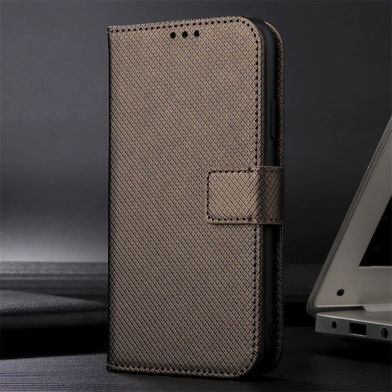 Capa estilo livro flip para Xiaomi POCO M6 5G, suporte de carteira, estojo titular para Redmi 13R, 13C, cor sólida com cordão, bonito