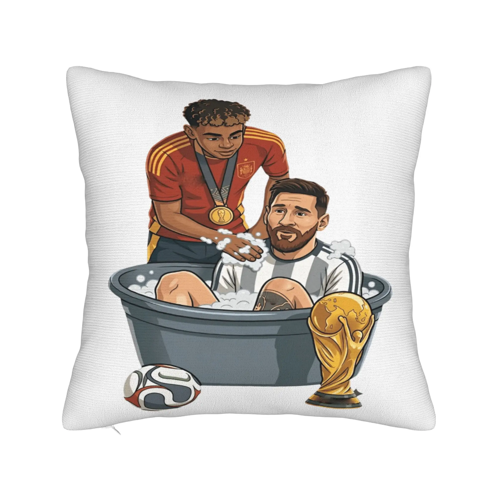 Pillow Cover L-Lamine FootballStar y-Yamal Bathing meme showers Vintage Pillow Case For Living Room Bed Chair Pillowcases