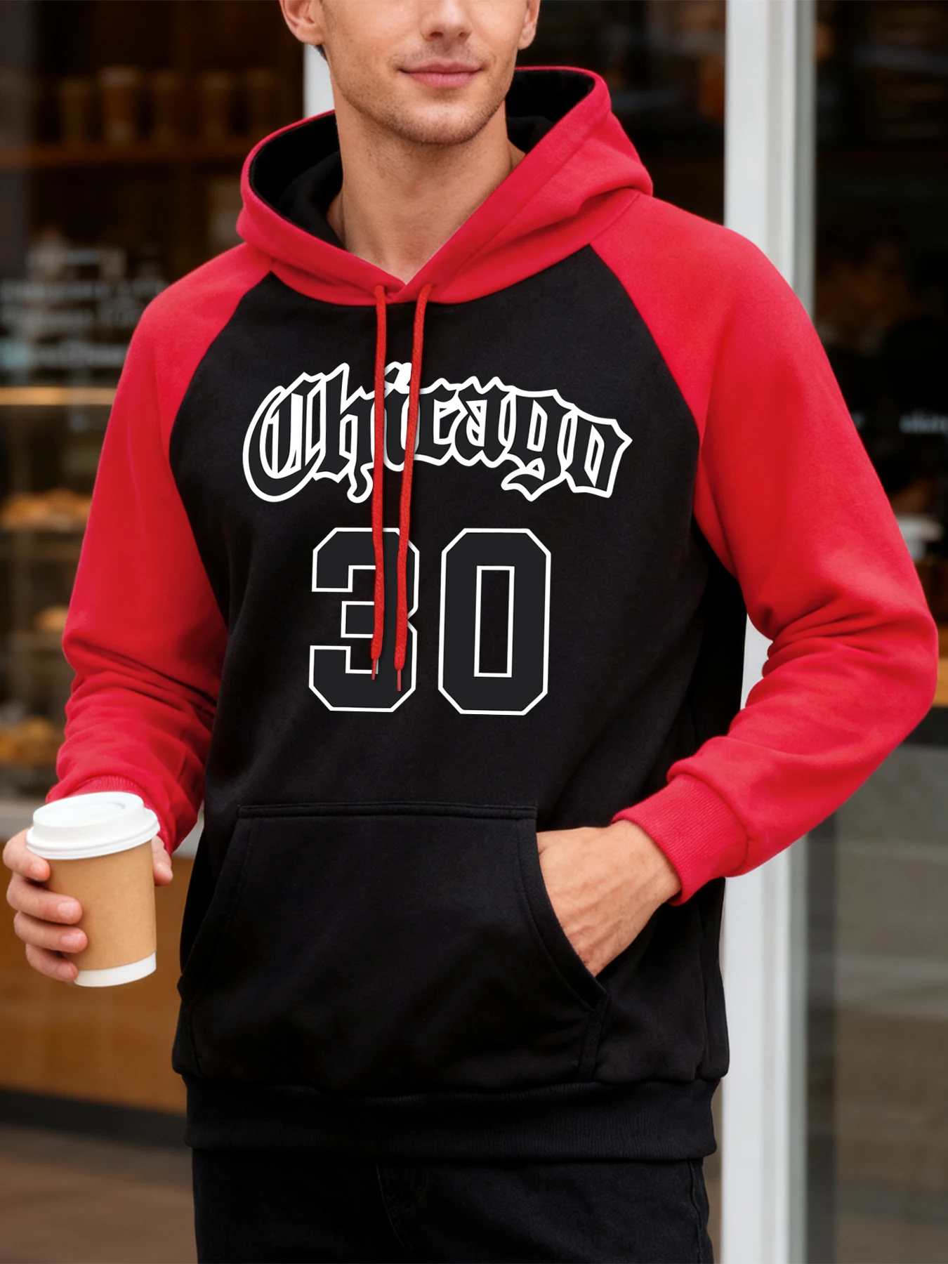شيكاغو رسالة رقم 30 يطبع الرجال راجلان هوديس الهيب هوب المعتاد هودي الخريف الصوف الشارع الشهير جيب موضة هوديي للجنسين