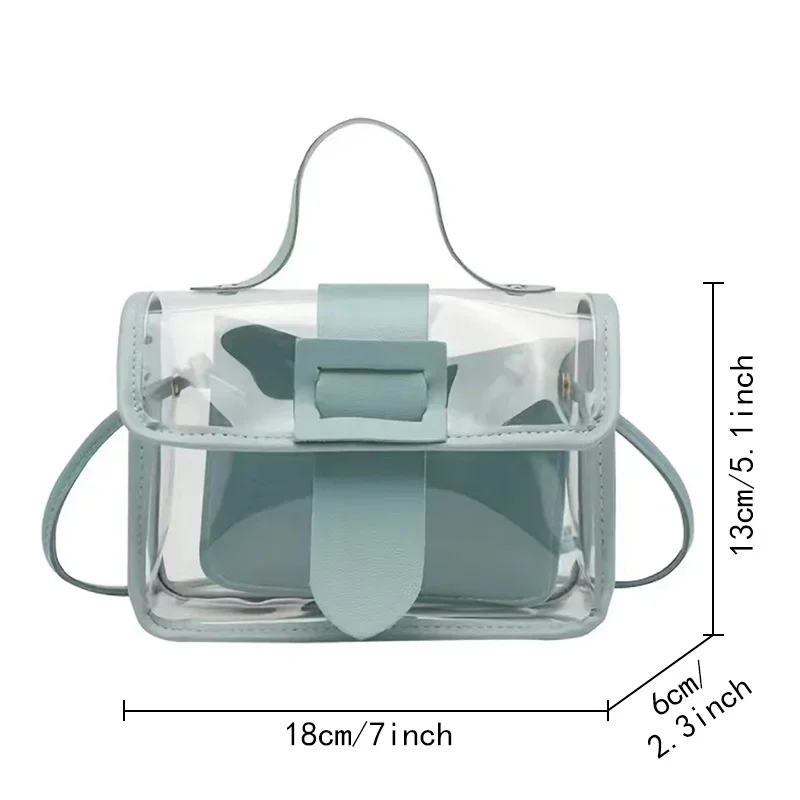 New Handbags for Women's Adjustable Shoulder Strap Clear Crossbody Bags Simplicity Tote Bag PVC Material Portable Organizer Pack