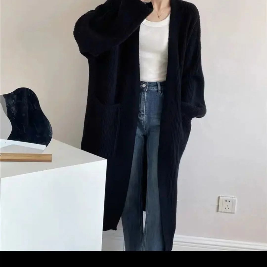 

Mid-Long Cardigans Navy Womens Summer Openknit Flounce Lettuce Hollow-Out Knit Harajuku Perforated Semi-Sheer Festival Beautiful