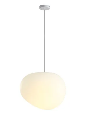 

Nordic simple milk white spherical pebble chandelier, duplex