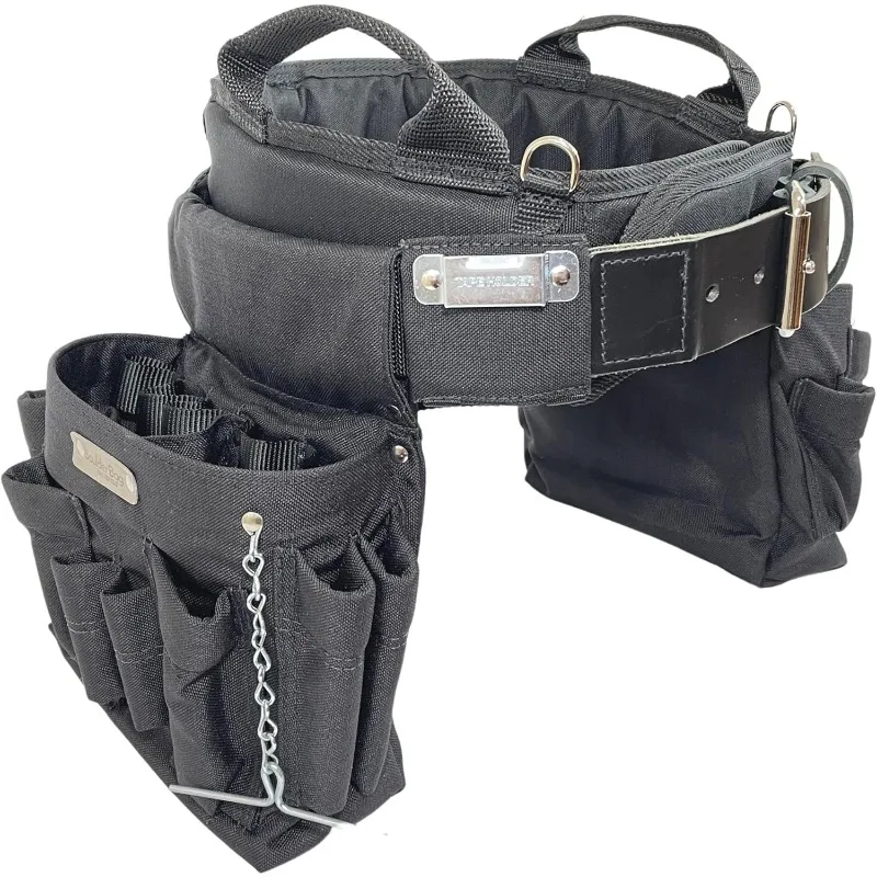 BAG Professional Electrician's MAX Combo with Comfort Back Support Tool Belt, Leather Belt Buckle, Heavy Duty Tool Belt