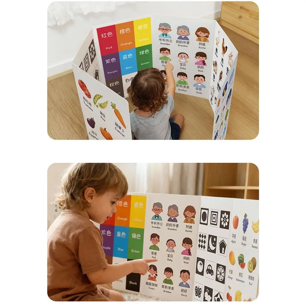 Dubbelzijdige cognitieve kaart Dierenthema Verticaal scherm Vroege onderwijskaart Educatieve inhoud Digitaal formaat