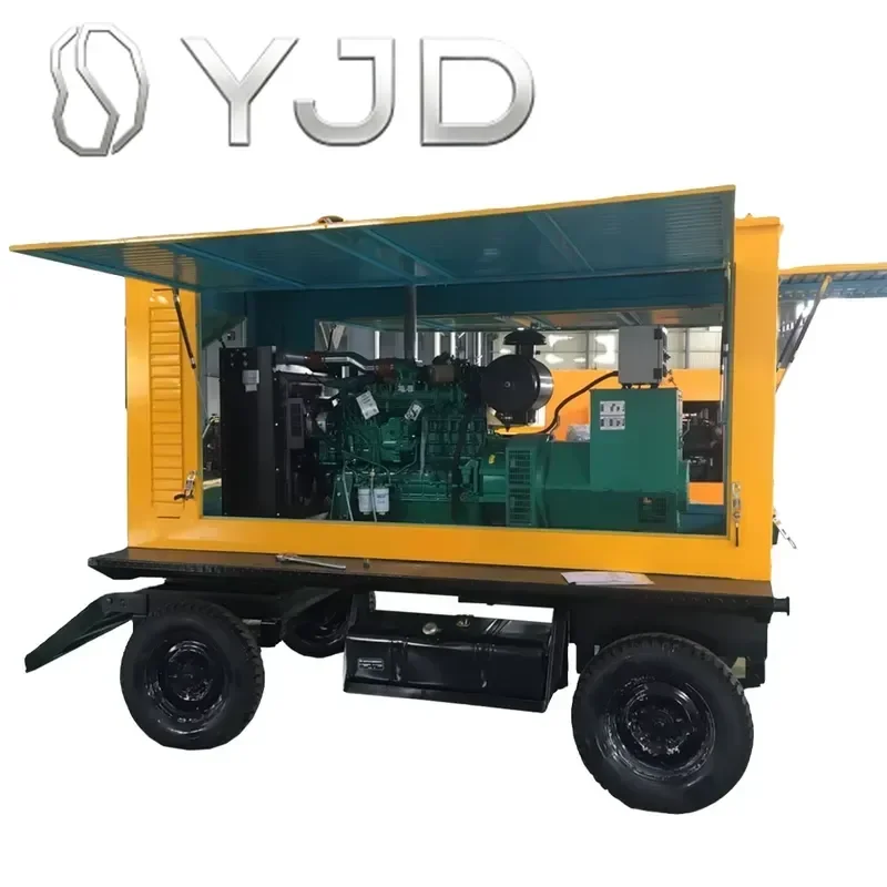 100-200-300-400-500KW Mobile Trailer Single Phase AC Silent Soundproof Diesel Generator Auto Start 400/230V 50/60Hz ATS