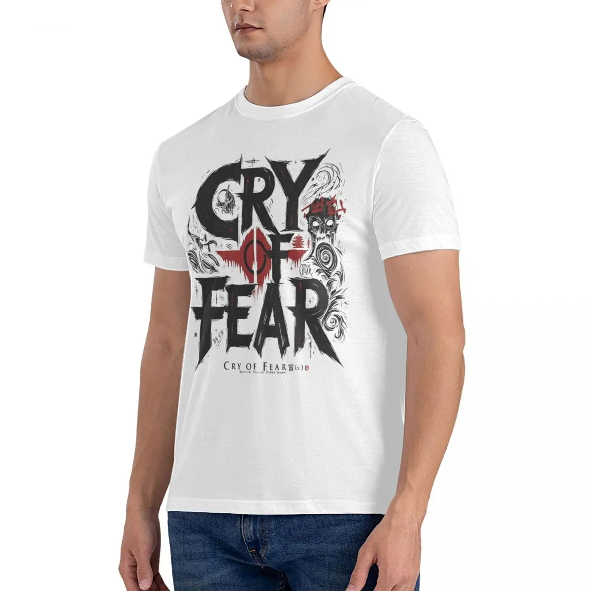 Men's T-Shirt Game Vintage Pure Cotton Tees Short Sleeve Cry Of Fear T Shirt O Neck Clothes Summer