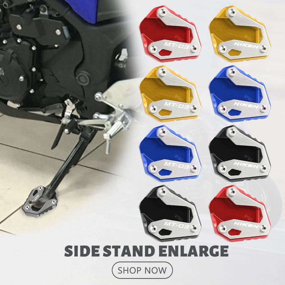 

Motorcycle Kickstand Side Stands Enlarger For Yamaha MT03 MT 03 ABS NIKEN GT 2016-2019 2020 2021 2022 2023 Stand Extension Plate