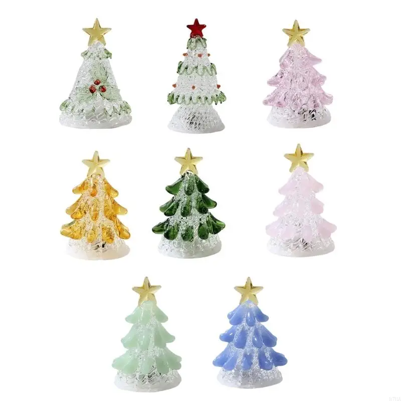 Winter Room Accent Seasonal Tree Lamp Piece with Light-Up Finish for Shelf Styling, Desk Display, and Gift Table Use 87HA