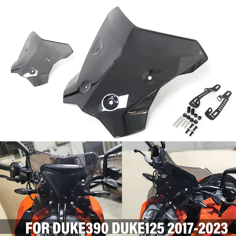 

Лобовое стекло для 125 DUKE 390 DUKE 2017-2023 125 390 Duke, обтекатель лобового стекла мотоцикла, дефлекторы ветрового стекла, аксессуары для экрана