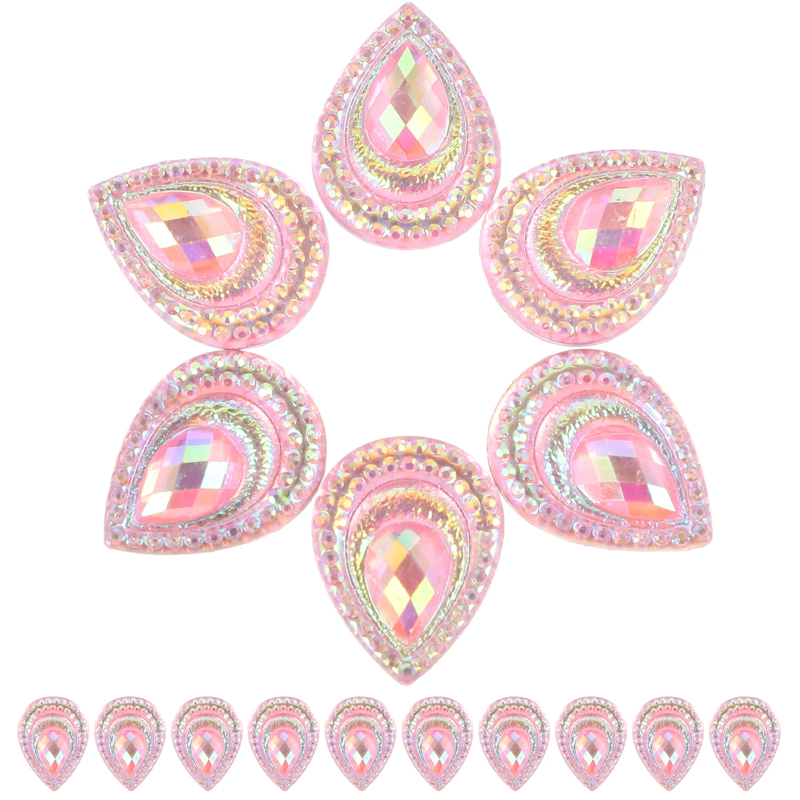 

50 Pcs Embellishment Water Drop Diamond Accessories Crafts Rhinestones Flatback for Crafting