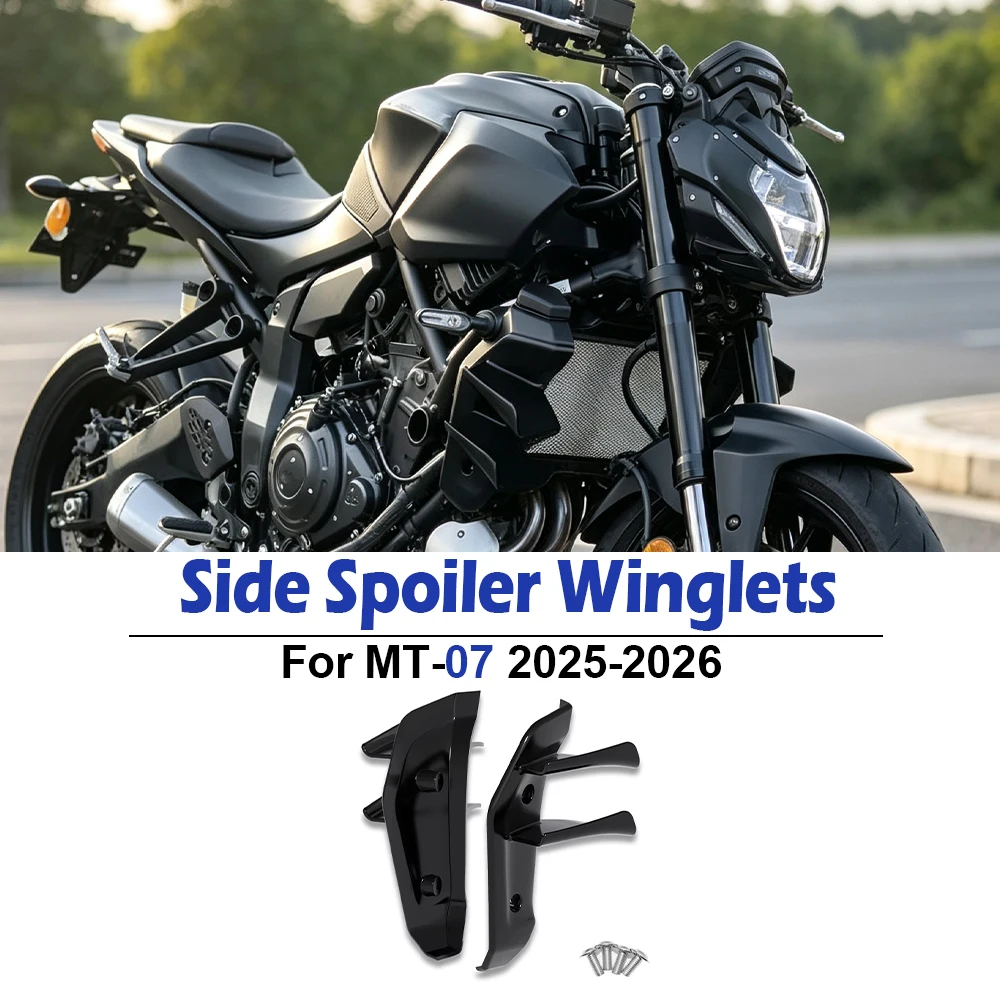 ヤマハ-mt-07-mt07-mt-07-2025-2026-バイク用エアロラジエーターサイドプロテクションプレート-サイドウィンドウイング-ウィングレット-スポイラー-ロアウィング