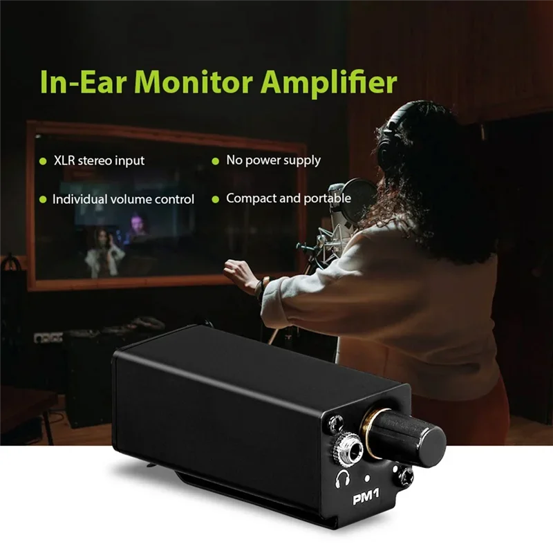 PM1 Professional เครื่องขยายเสียงหูฟัง Converter XLR ถึง 3.5 มม.อินเทอร์เฟซเสียงเครื่องขยายเสียง Converter คลิป Mount เครื่องขยายเสียงหูฟัง