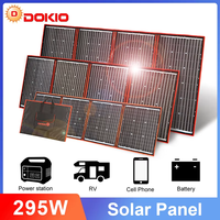 Dokio 18V 80W-295W Portable Foldable Solar Panel With 12V Controller Flexible Solar Panel For House Camping Travel