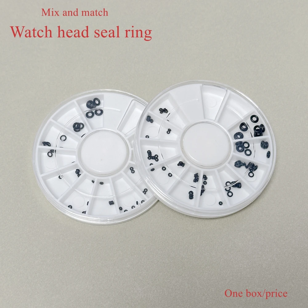 Watch head seal oil resistant black butadiene rubber mix multi-size repair parts O-shaped waterproof ring maintenance