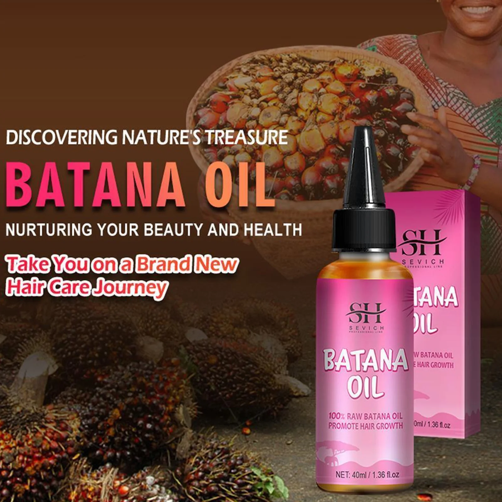 40ml Hair Strengthening Oil Pure Batana Growth Oil Hair Growth Batana Oil Butter Hair Mask From Honduras Hair Loss Treatments