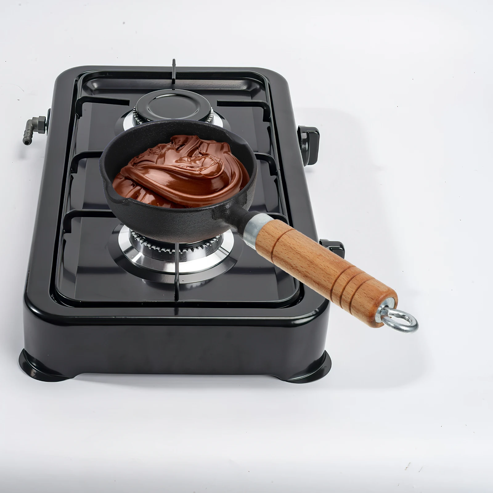 

1 шт., 200 мл, утолщенная антипригарная маленькая кастрюля, чугунная сковорода для плавления масла для кухни, нагрев масла, приготовление пищи, мини-кастрюля, носик