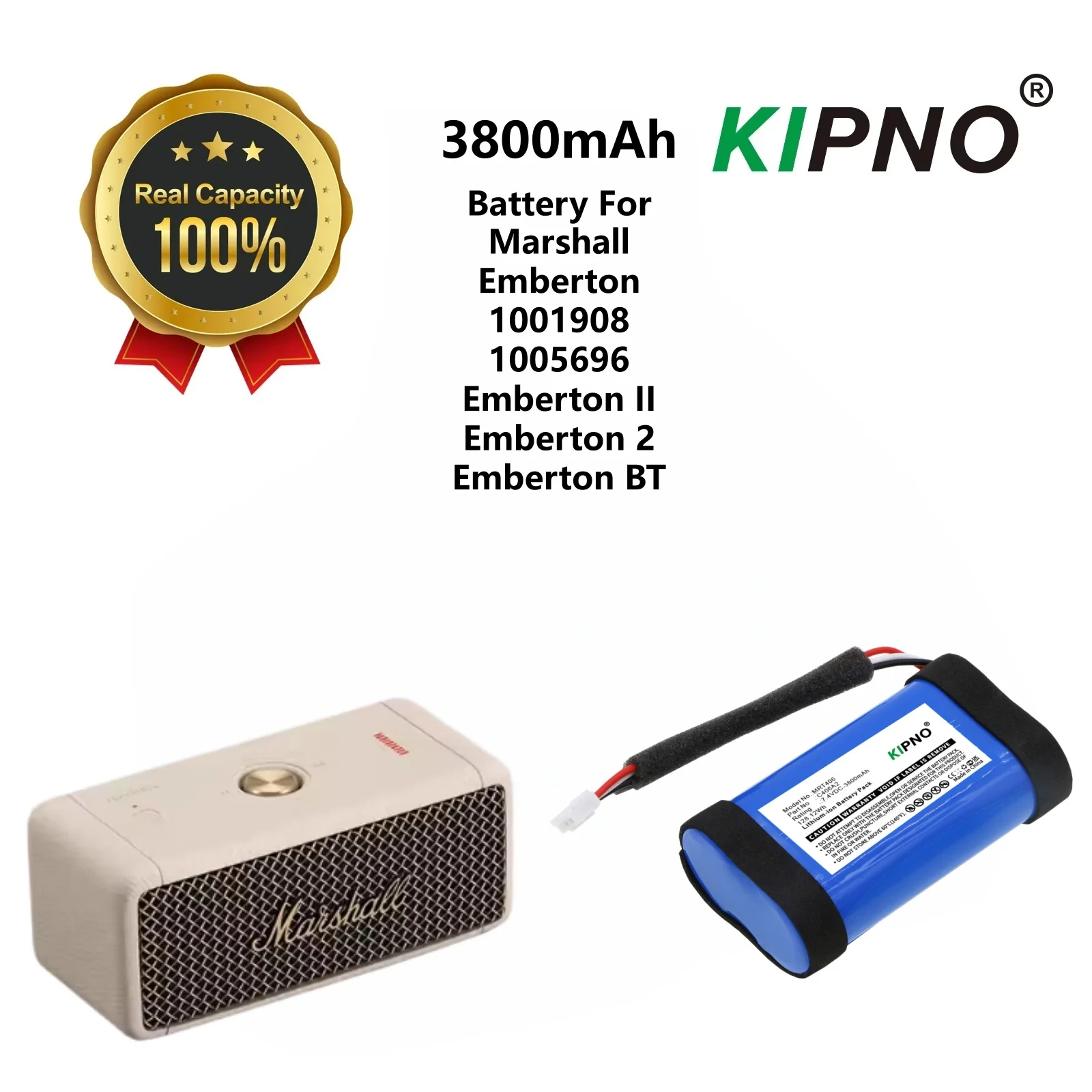 

KIPNO 3800mAh Speaker Battery C406A2-2 for Marshall Emberton, 1001908, 1005696 BT 2+ Tool and Gifts