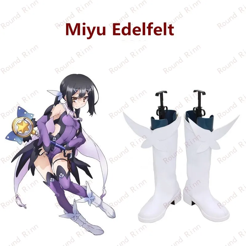 

Fate Kaleid Liner PRISMA ILLYA Miyu Edelfelt Косплей Костюм Обувь Белые ботинки ручной работы из искусственной кожи