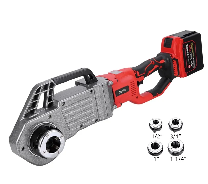 Lithium Battery  Pipe Threader 3200W Plumbing Threading Machine for Construction and Industrial Use 1/2 Inch to 1-1/4 Inch  Dies