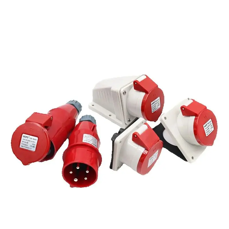 

2PCS Industrial plug and socket typ235 male and female connector 16a 32a 5 core exposed concealed mobile typ285