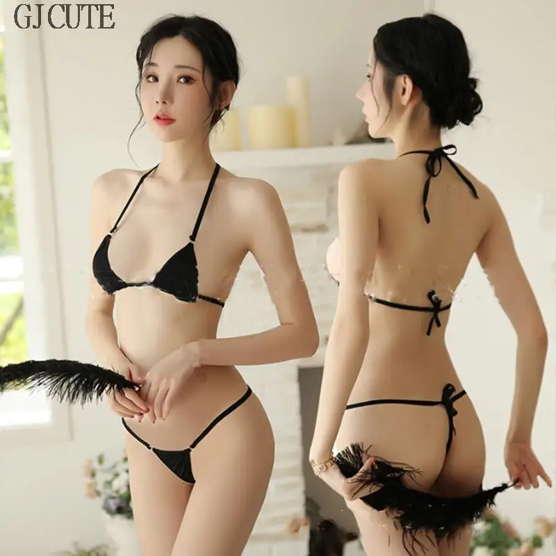 NEW Sexy Women Micro Thong Underwear G-String Bra Micro Bikini Brazilian Bikini Set Swimwear Sleepwear